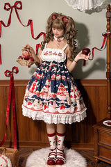 Mint Strawberry Dessert Print High Waisted Ruffle Bowknot Sweet Lolita JSK Dress 4 Colors - Product - 13