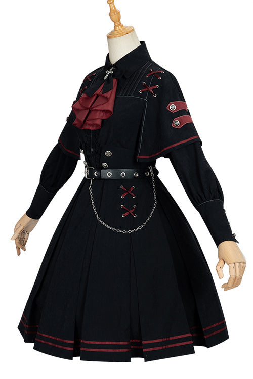 Black Punishment Execution Officer Series Military Style Shirt and Skirt Set Gothic Lolita Dress - Product - 7