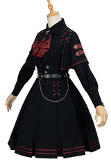 Black Punishment Execution Officer Series Military Style Shirt and Skirt Set Gothic Lolita Dress - Product - 7