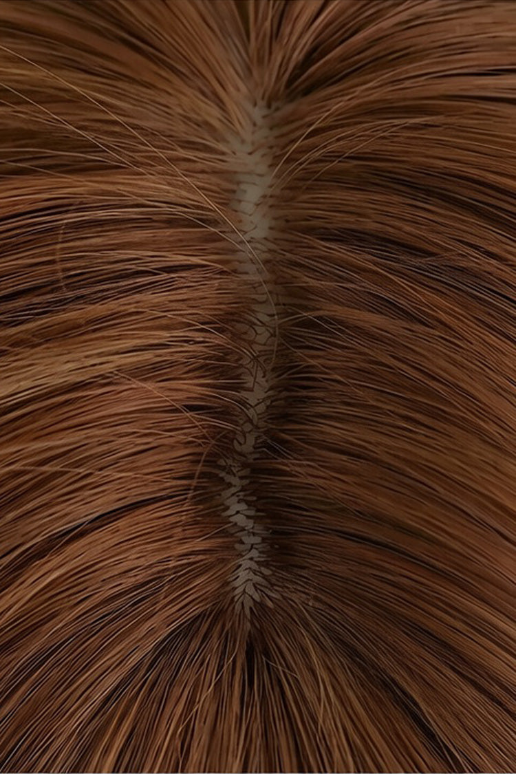 Mocha Mousse Korean Idol Chic Face-Framing Hime Cut Long Straight Wig with Full Bangs - Product - 4