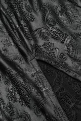 Black/Red V Collar Long Sleeves Hollow Embroidery Women's Gothic Dress - Product - 6