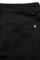 Black/Red Embroidery Buckles Women's Steampunk Flared Pants - Product - 7