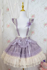 [Grape Crunchies] Sleeveless Multi-Layered Ruffled Bow Lace Sweet Lolita Strap Dress 2 Colors - Product - 4