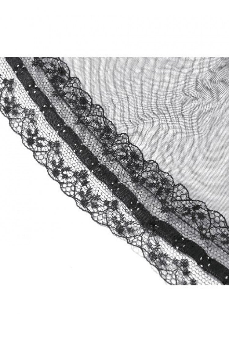 Black Women's Gothic Vintage Multi-Layered Ruffled Mesh Tail Skirt - Product - 17