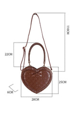 Heart‑Shaped Bow Sweet Lolita Handbag/Crossbody with Ruffled Trim 3 Colors - Product - 3