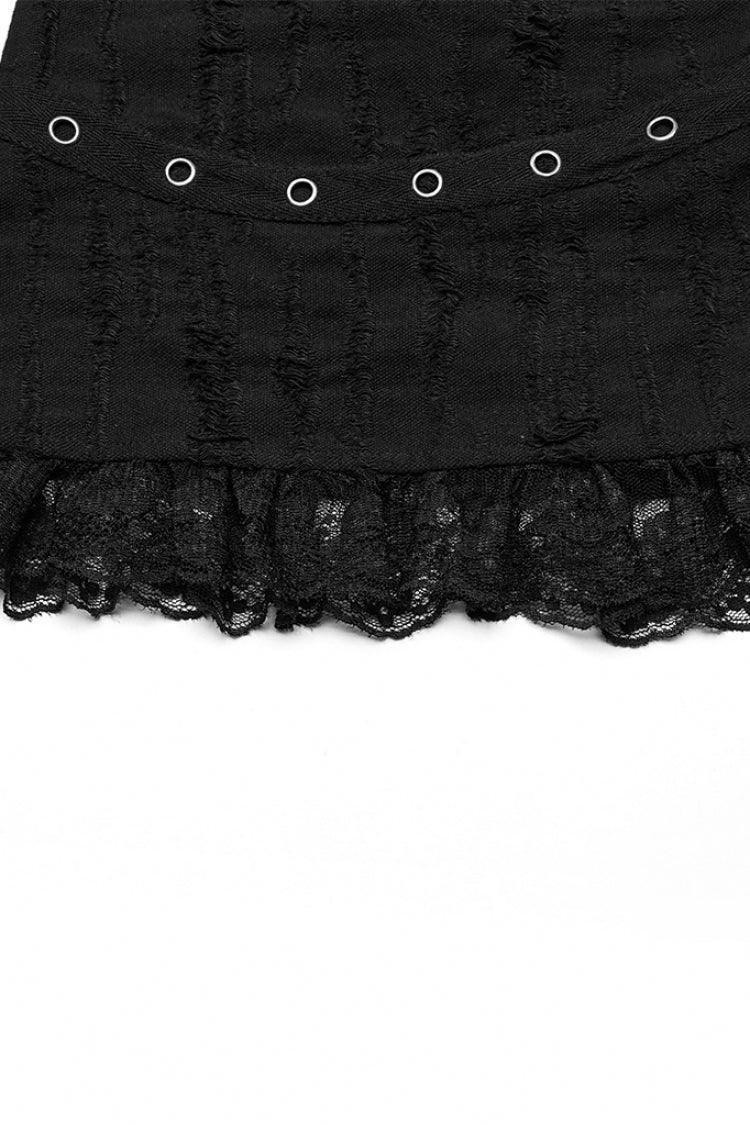 Black Panel Lace Decoration Women's Gothic Leg Covers - Product - 6