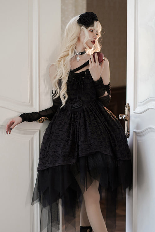 Dry Rose Fabric Irregular Hem Sweet Lolita JSK Dress - Product - 5