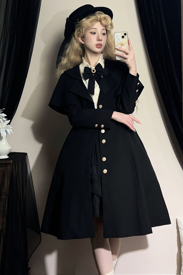 Black [Rich Girl] Long Sleeves Gothic Lolita Coat - Product - 7
