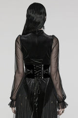Embroidery Lace-Up Zipper Women's Gothic Corset 2 Colors - Product - 3