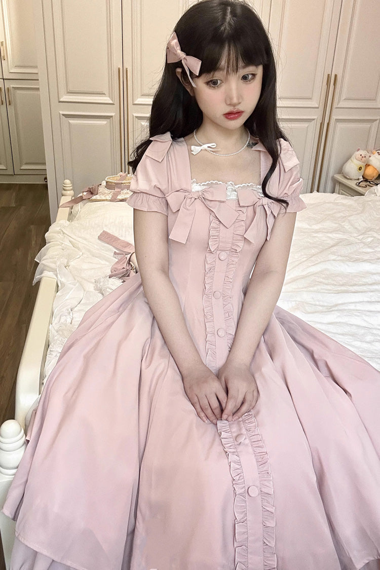 Pink Annie's Gift Short Sleeves Bowknot Sweet Lolita Dress (Plus Size Support) - Product - 4