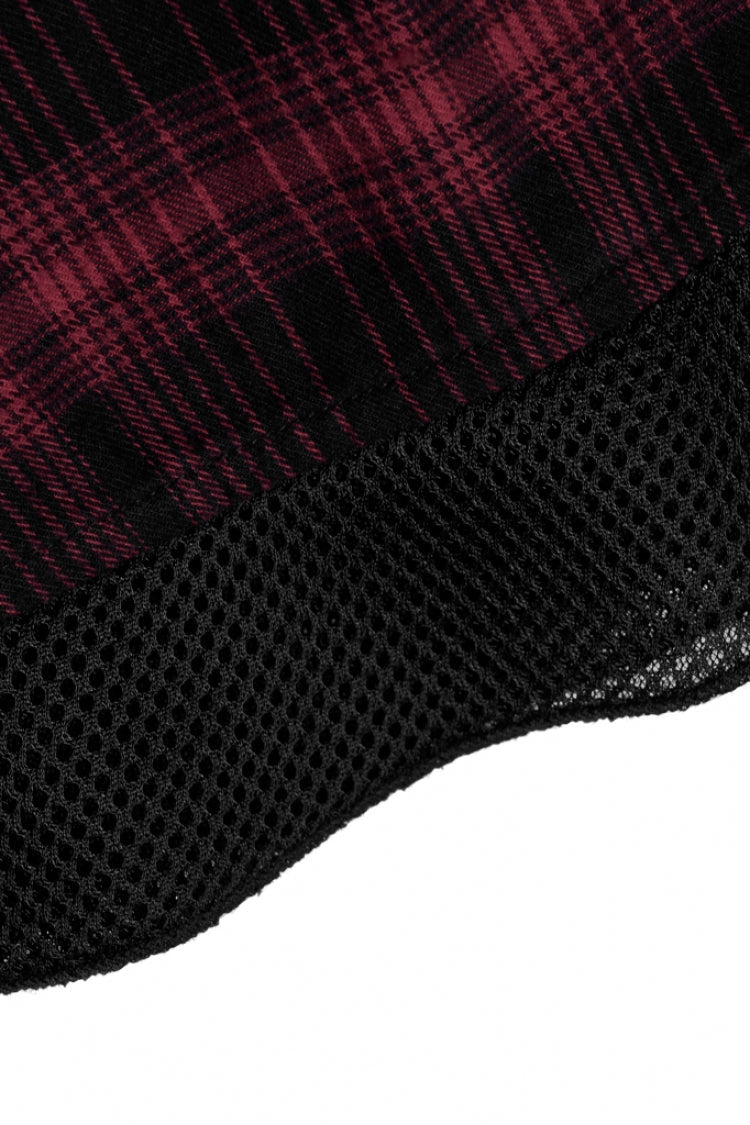 Plaid Print Stitching Mesh Women's Gothic College Style Skirt 2 Colors - Product - 15
