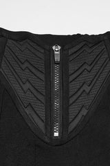 Black Buckled Zippered Pleated Women's Punk Skirt - Product - 9