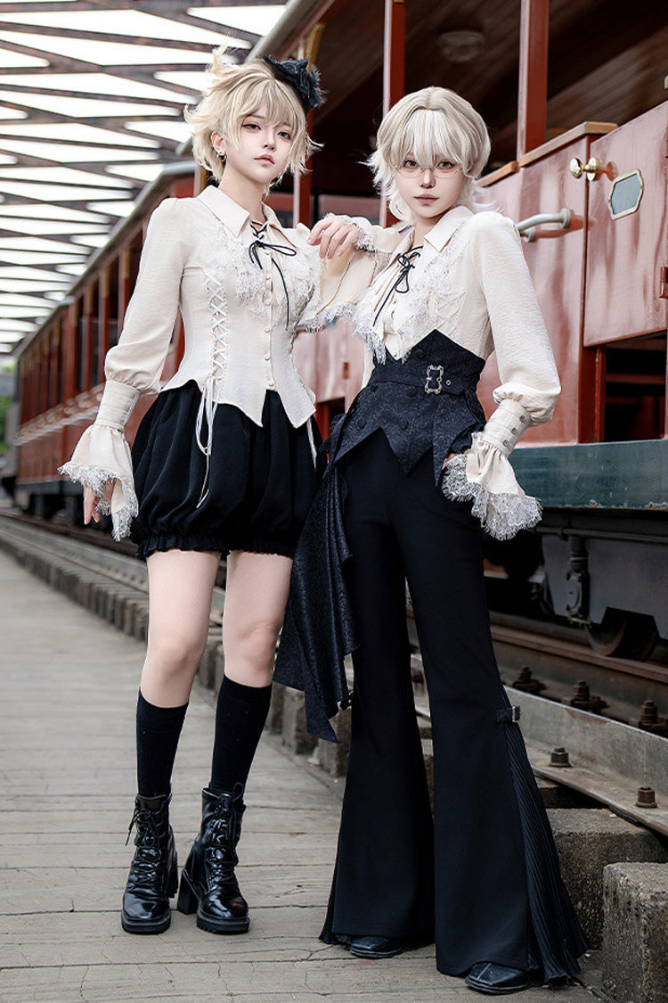 Black [Gold Hunter] Long Sleeves Pirate Style Gothic Long Pants - Product - 8