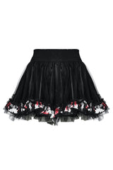 Multi-Color Long Sleeves Floral Print Ruffle Women's Gothic Dress with Skirt - Product - 6