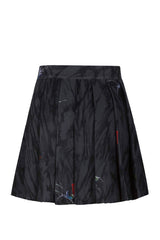 Black Casual Chinese Painting Decorated Pleated Women's Steam Punk Skirt - Product - 7