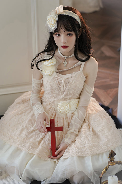 Dry Rose Fabric Irregular Hem Sweet Lolita JSK Dress - Product - 2