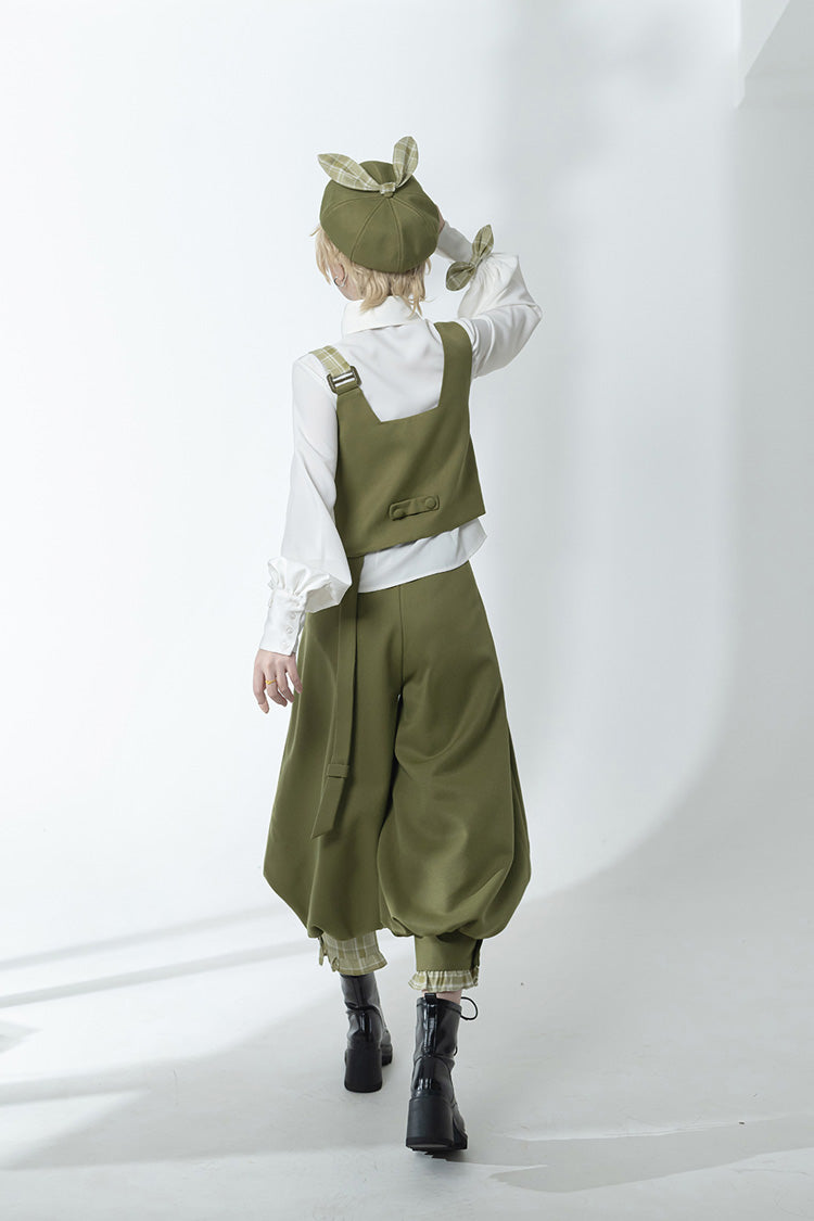 Matcha Green Cute and Handsome Secret Morning Post Series Ouji Lolita Vest - Product - 4