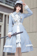 Blue Star Ocean Fantasy Cardigan Bowknot Sweet Military Elegant Lolita Dress - Product - 7