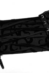 Black Jacquard Print Women's Gothic Underbust Corset - Product - 5