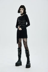 Black Cut-Out Asymmetric Buckled Eyelet Women's Punk Accessory with Pocket - Product - 6
