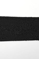 Black Round Collar Long Sleeves Jacquard Symmetrical Rope Mens Gothic T-Shirt - Product - 8