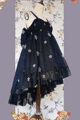 [Feather Snowflake Embroidery] Print Sleeveless Ruffle Bowknot Sweet Lolita Jsk Dress 3 Colors - Product - 16