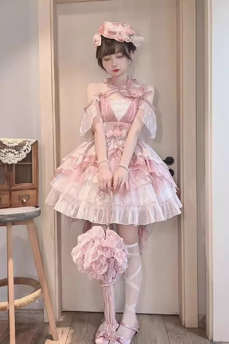 Cat Fairy Multi-layer Ruffle Hanayome Sweet Princess Lolita Jsk Dress - Product - 2