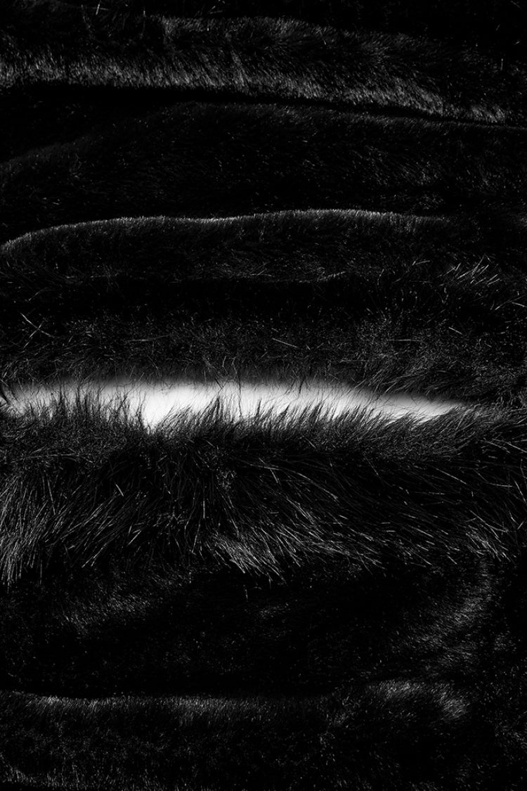 Black Faux Fur Spliced Hooded Women's Gothic Coat Cloak - Product - 7