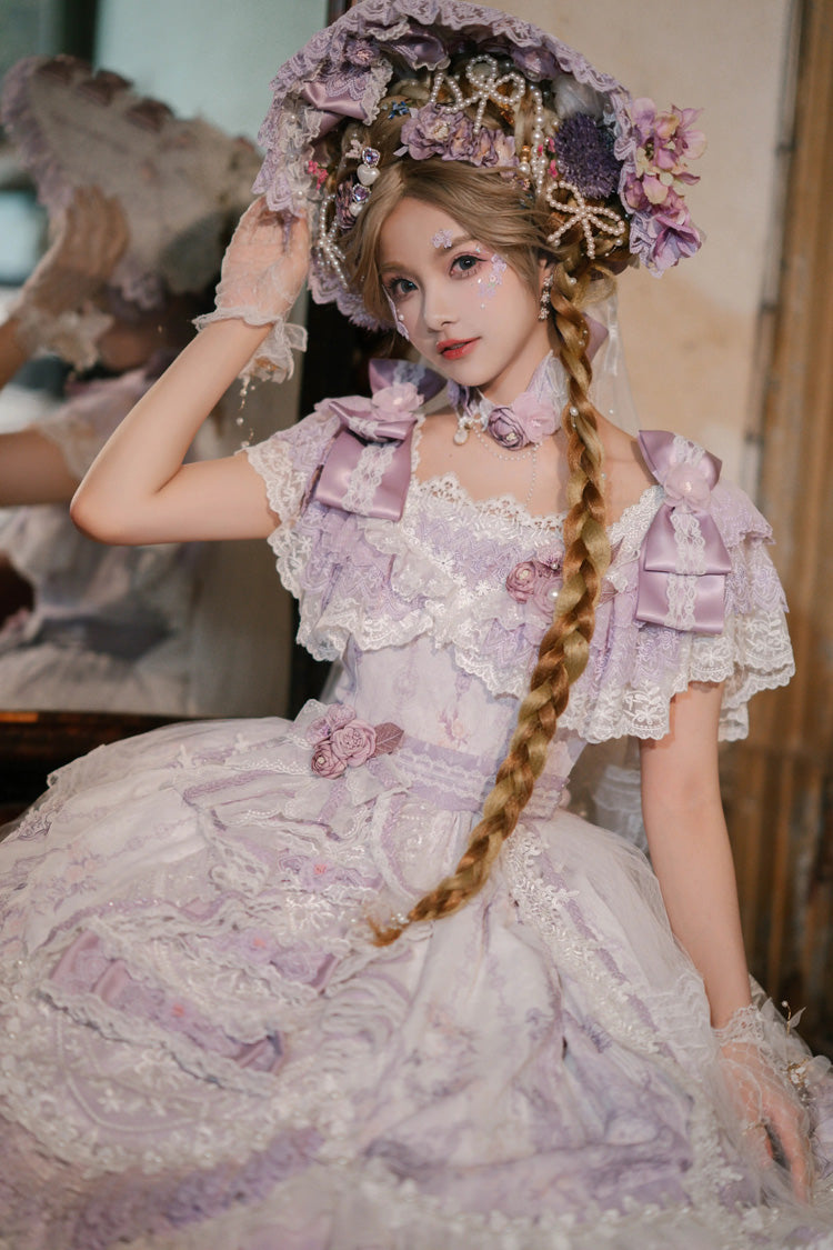 Purple The Key to the Secret Realm Gorgeous Wedding Princess Sweet Lolita Dress Set - Product - 3
