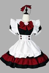 Black/Red/White [Vampire] Short Sleeves Ruffle Cat's Paw Bowknot Gothic Plus Size Lolita Dress Full Set - Black/Red/White - 1