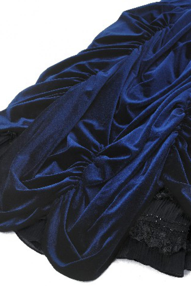 Black/Blue Sleeveless Multi-Layered Ruffled Lace Women's Lolita Gothic Slip Dress Wedding Dress - Product - 22