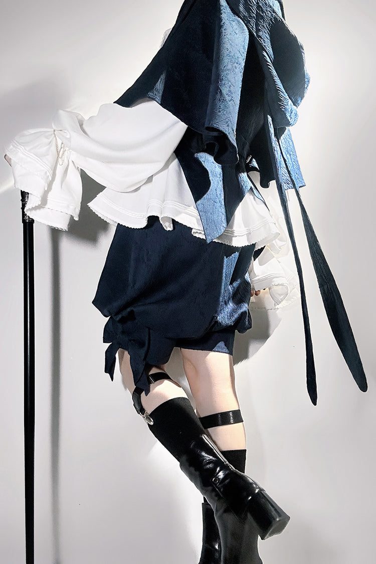 Blue [Rabbit Hunt] Bowknot Vintage Prince Ouji Lolita Vest - Product - 9