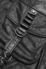 Black Double Layer Metal Buckle Belt Men's Steampunk Skirt - Product - 8