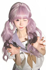Taro Purple Straight Bangs Sweet Lolita Long Wavy Wig - Product - 4