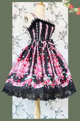[Strawberry Chef] Sleeveless Print Bowknot Lace Sweet Lolita Jsk Dress 4 Colors - Product - 13