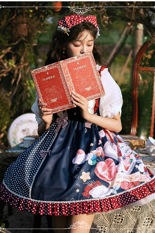 Candy Jar Print Ruffled Sweet Lolita JSK Dress - Product - 7
