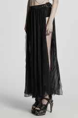 Black Buckle Split Women's Gothic Skirt - Product - 2