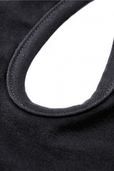 Black Halterneck Spliced Mesh Strappy Buckle Eyelet Harness Women's Punk Midriff-Baring Tank Top - Product - 15
