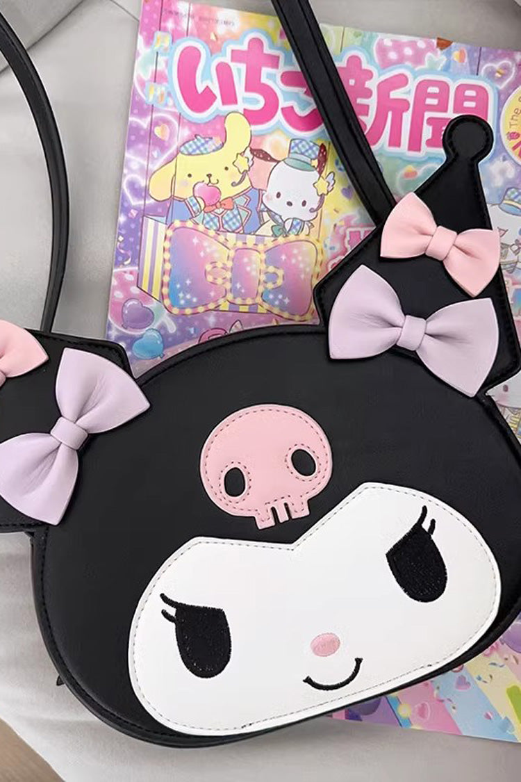 White/Black/Pink Kulomi Print Bowknot Sweet Lolita Crossbody Bag - Product - 2