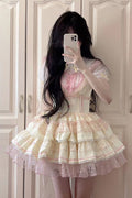 Pray for Dopamine Multi-layer Ruffle Lace Sweet (Dress Only) front view