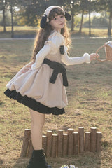 Ivory Cute Ollie The Sheep Autumn Winter Sweet Lolita Jsk Dress - Product - 4