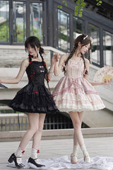 Pink Multi-Layered Ruffle Cardigan Lace Sweet Chinese Style Lolita Jsk Dress - Product - 5