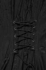 Black Long Sleeves Stitching Irregular Hooded Mesh Ripped Men's Gothic Coat - Product - 8