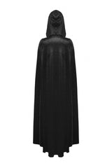 Black Cross Zippered Floral Embroidered Women's Gothic Cloak with Hood - Product - 18