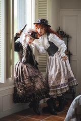 Demon Hunting Notes Print Ruffle Sweet Elegant Lolita Skirt 2 Colors - Product - 7