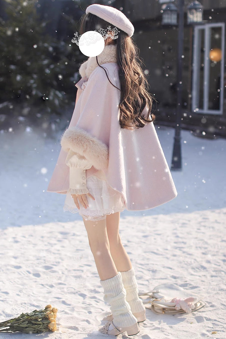 Pink [Bella] Long Sleeves Single Breasted Sweet Lolita Woolen Coat - Product - 5