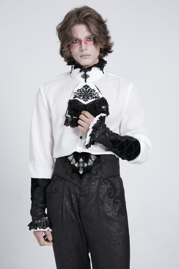 Black Embroidered Lace-Up Men's Gothic Accessory  Bat Embroidered Girdle - Product - 10
