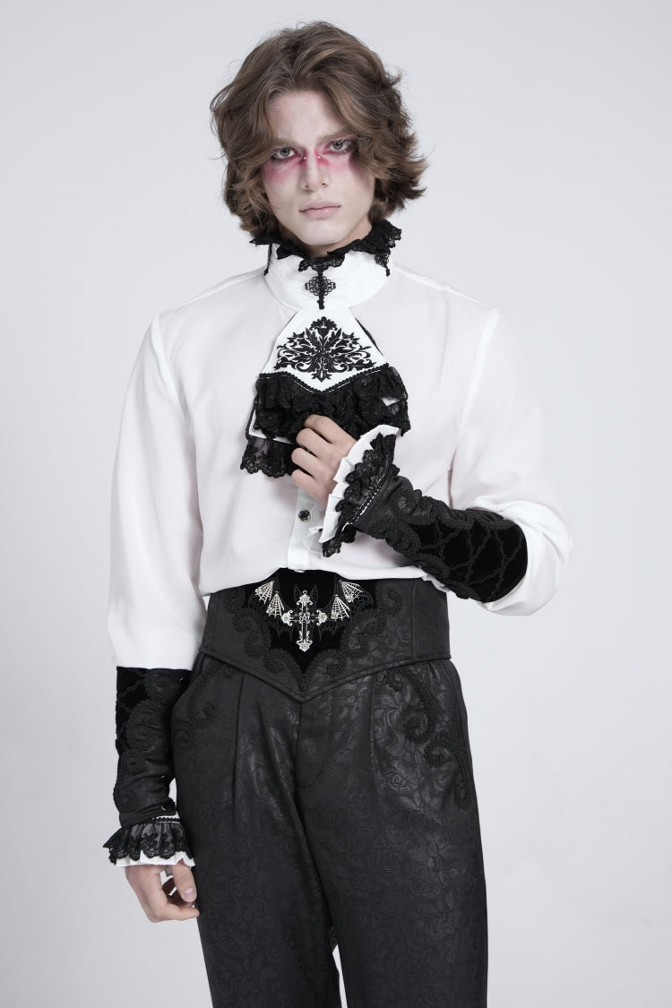 Black Embroidered Lace-Up Men's Gothic Accessory  Bat Embroidered Girdle - Product - 10