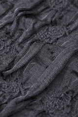 Black Sleeveless Irregular High Low Multi-Layered Lace Lace-Up Women's Gothic Slip Dress - Product - 11