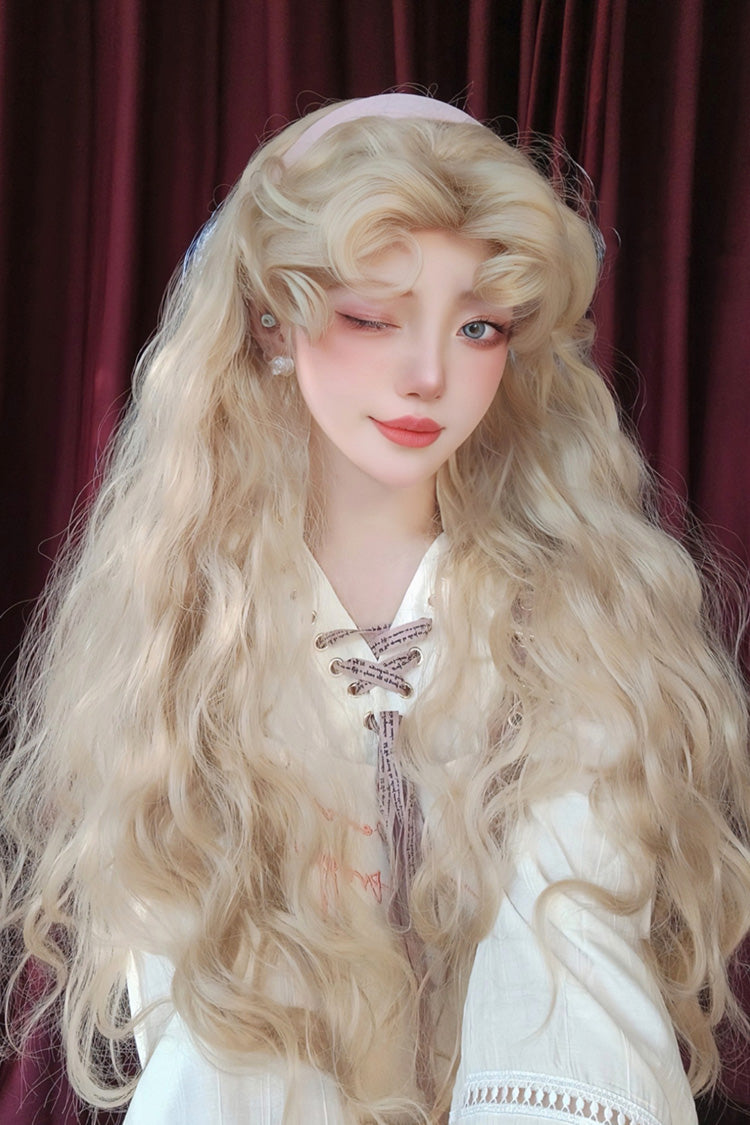 Golden [Barbie] Vintage Elegant Fluffy Wool Curl Lolita Wig - Product - 5